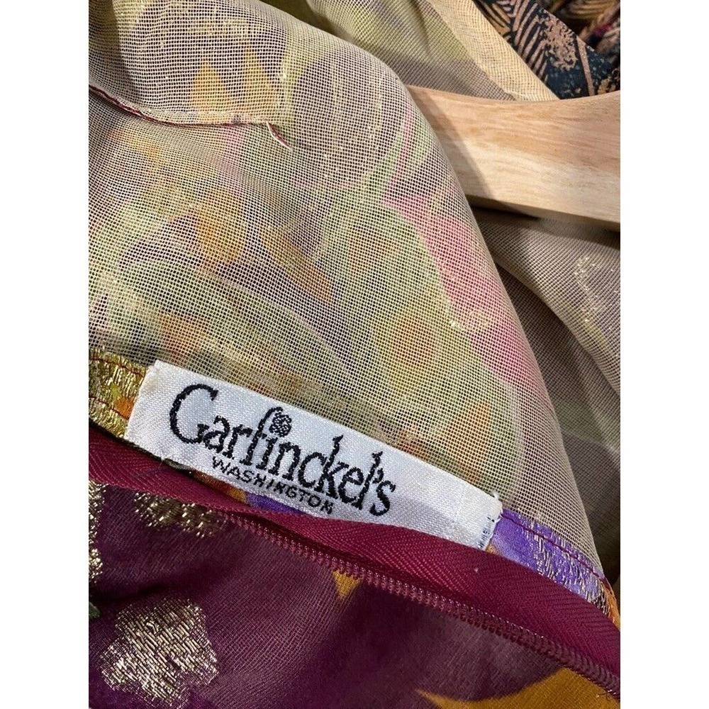 Garfinckel's Washington Stunning 1960'sVintage Multicolor ,gold sheen Maxi dress - Picture 9 of 9